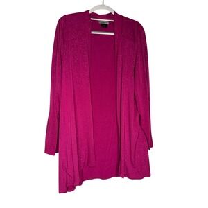 Carherines fushia pink glitter open‎ front cardigan